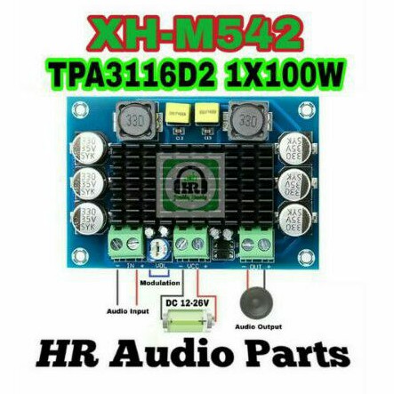 XH-M542 TPA3116D2 Mono Power Amplifier Digital Class D 100W tpa3116