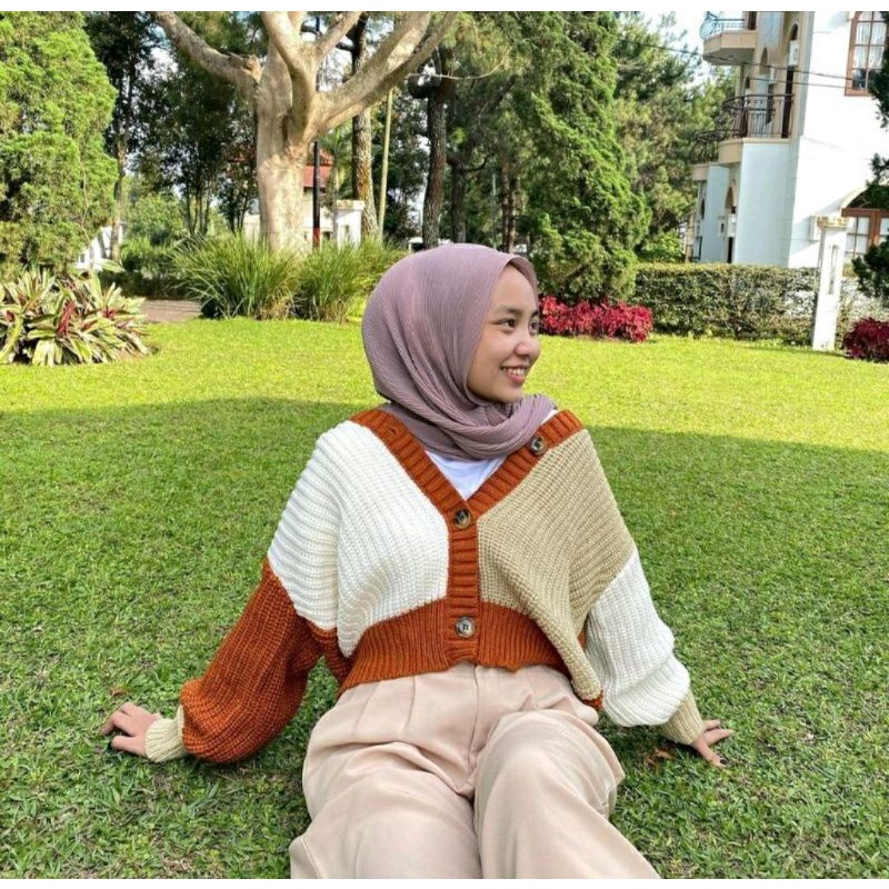 Milea Cardie Rajut Knitt Halus Tebal Premium Outerweaar Cardigan Wanita Remaja Muslim Korean style