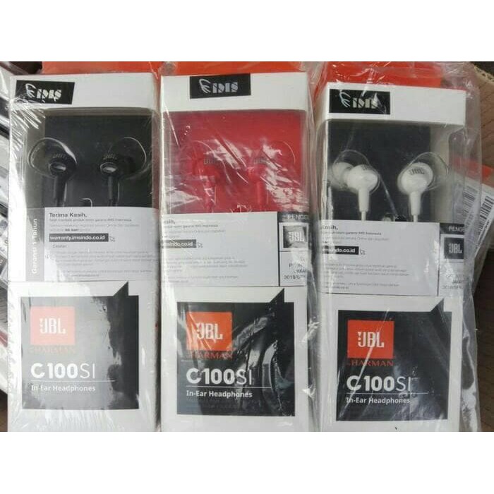 Headset - Jbl Headset - Audio Earphone Headset Jbl C100Si Original 100% Jbl Produk Terbaik