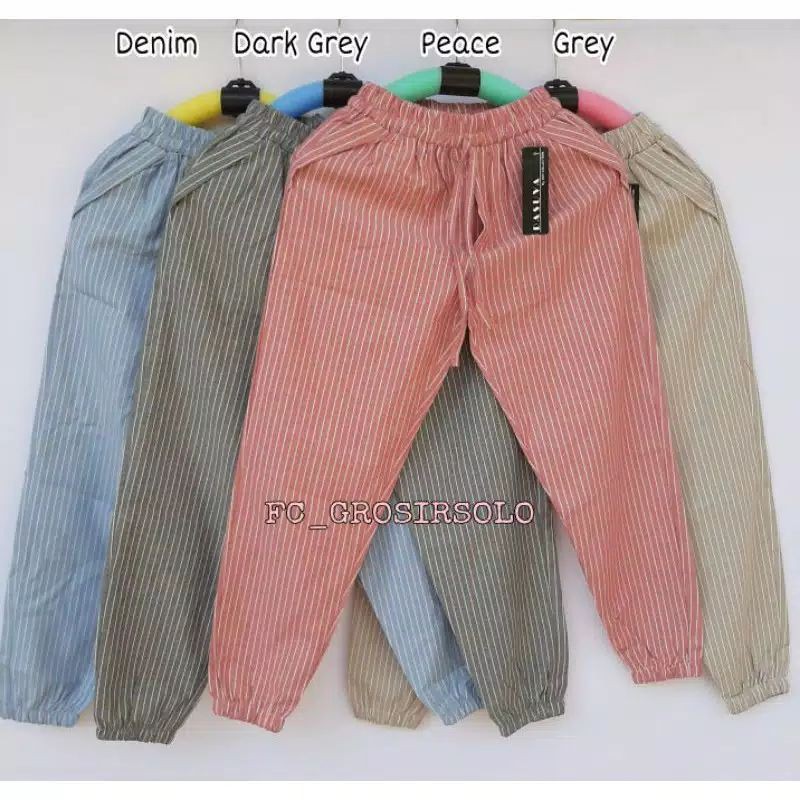 JOGER ANAK PEREMPUAN SIZE TANGGUNG USIA 8-11 THN/JOGER KOTAK/JOGER SALUR/BAGGY STRADY ANAK.REALPICT