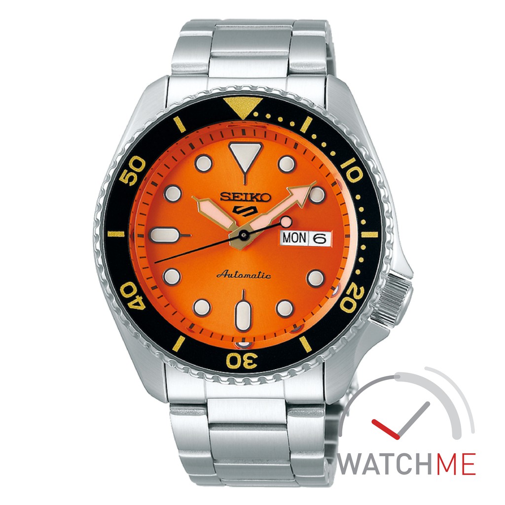 Jam Tangan Seiko 5 SRPD59K1 Automatic Orange Dial 100m Stainless Steel Original Bergaransi