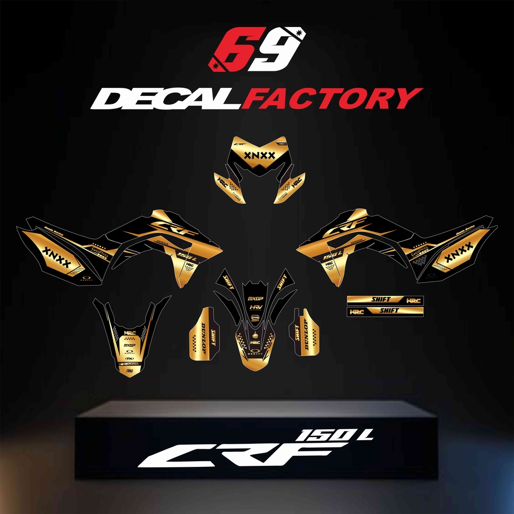 Decal CRF 150 L Motif Hitam Gold