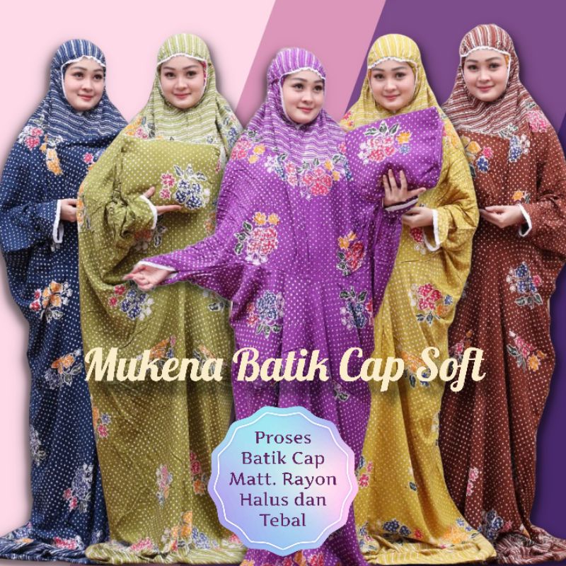 Mukena Dewasa Batik Cap Colet Soft Model Mukena Terusan Lajuran Rayon Super Batik Pekalongan Terbaru