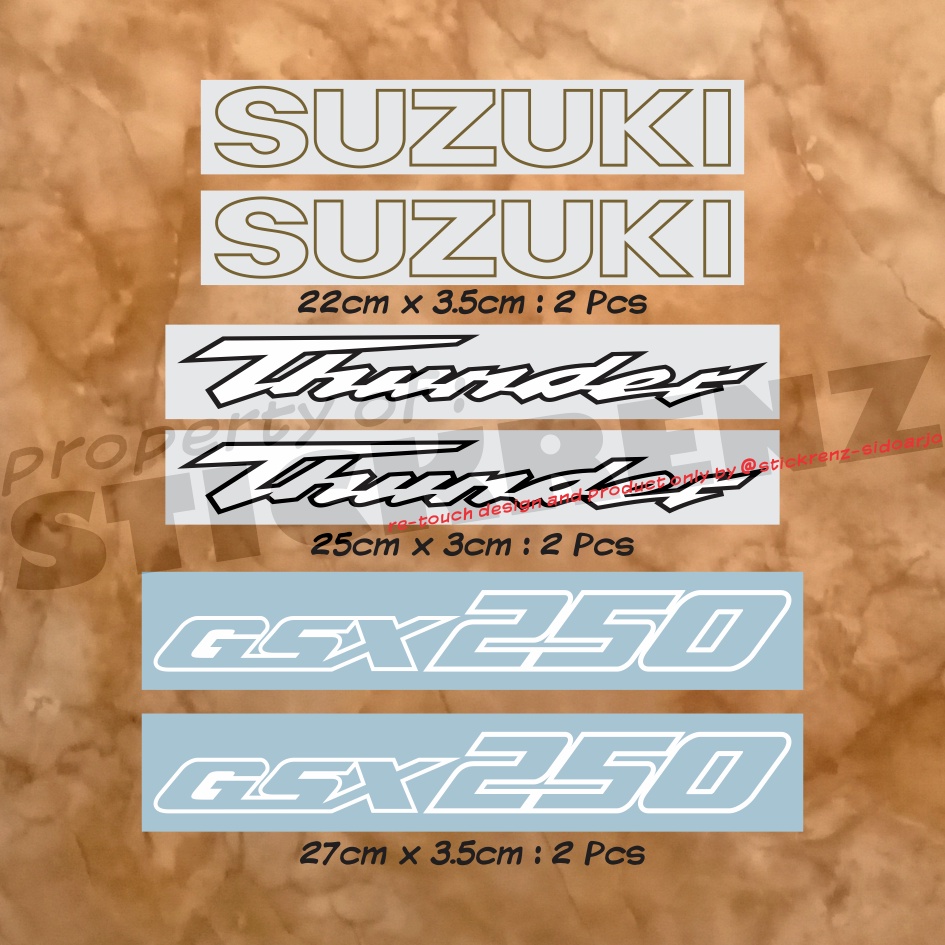 Cutting Sticker Stiker Motor Suzuki Thunder GSX250R 03 Custom