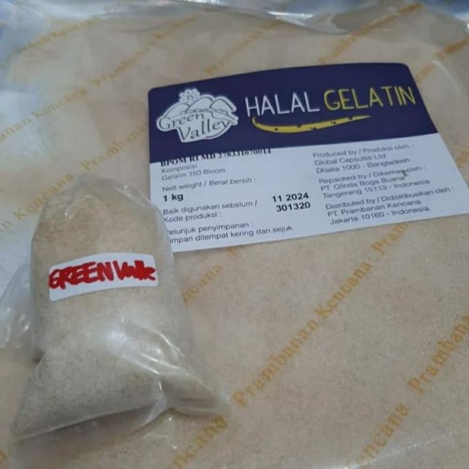 

Greenvalley gelatin bubuk HALAL 100% eceran 50gr cocok u mkanan/puding LIMITED EDITION Kode 83