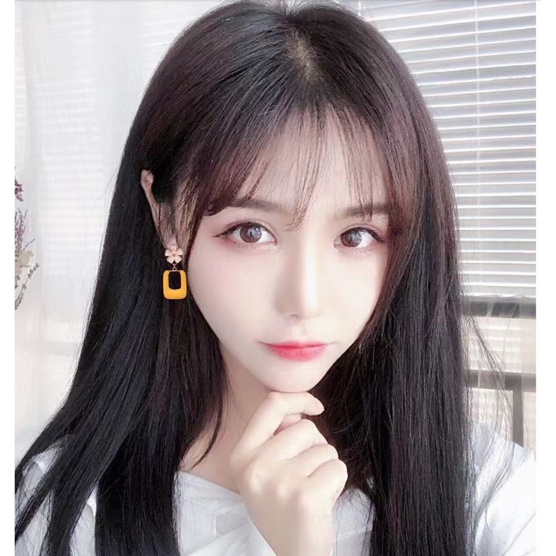 (Hello Girl)E19 Anting Bunga Sguare Fashion Wanita Stud Earrings Import