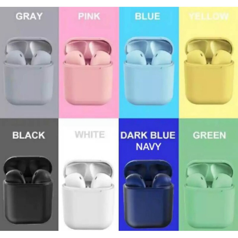 TWS Inpods 12 Earphone Bluetooth Simple Macaron