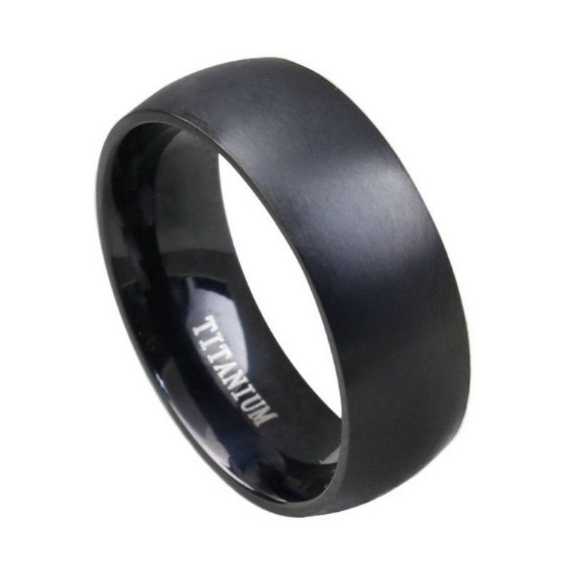 COD CINCIN Titanium Stainless stell Hitam Gold Silver Polos Oval 6mm