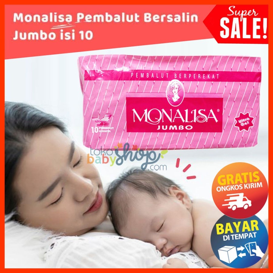 MONALISA Jumbo Pembalut Sehabis Bersalin Berperekat Ultra Gel - Isi 10