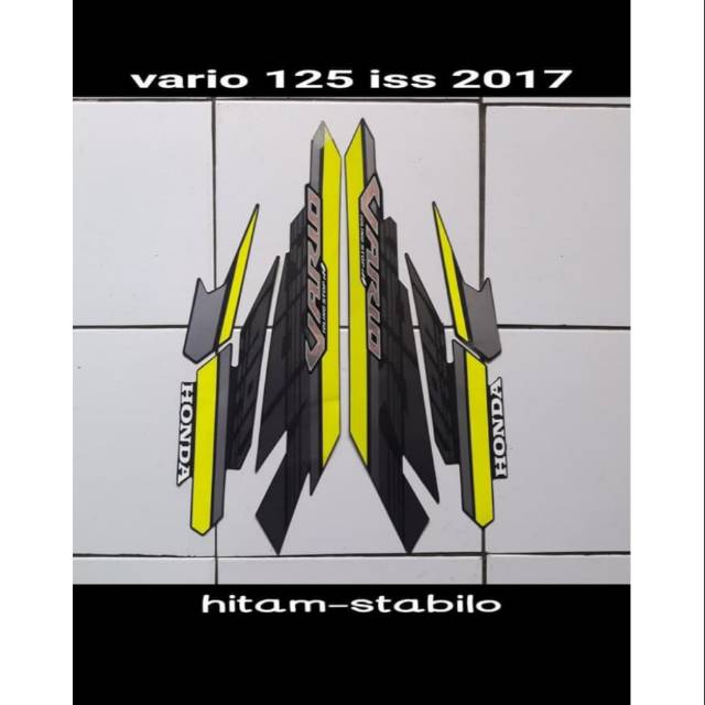 Striping vario 125 LED warna hitam hijau