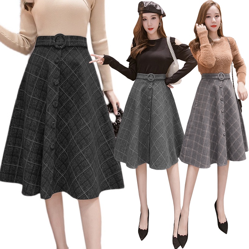 KARAKOREA 310 Flare Heejin Skirt/Korean Women Skirt/Midi Skirt/Rok Midi/Rok Korea