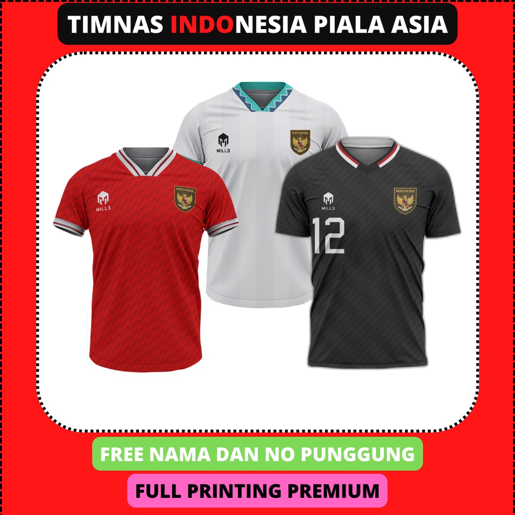 Jual JERSEY TIMNAS INDONESIA PIALA ASIA 20222023 FREE NAMA DAN NO