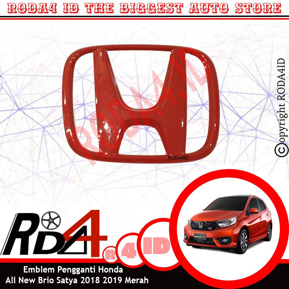 Emblem Pengganti Logo Honda All New Brio Satya 2018 2019 Merah