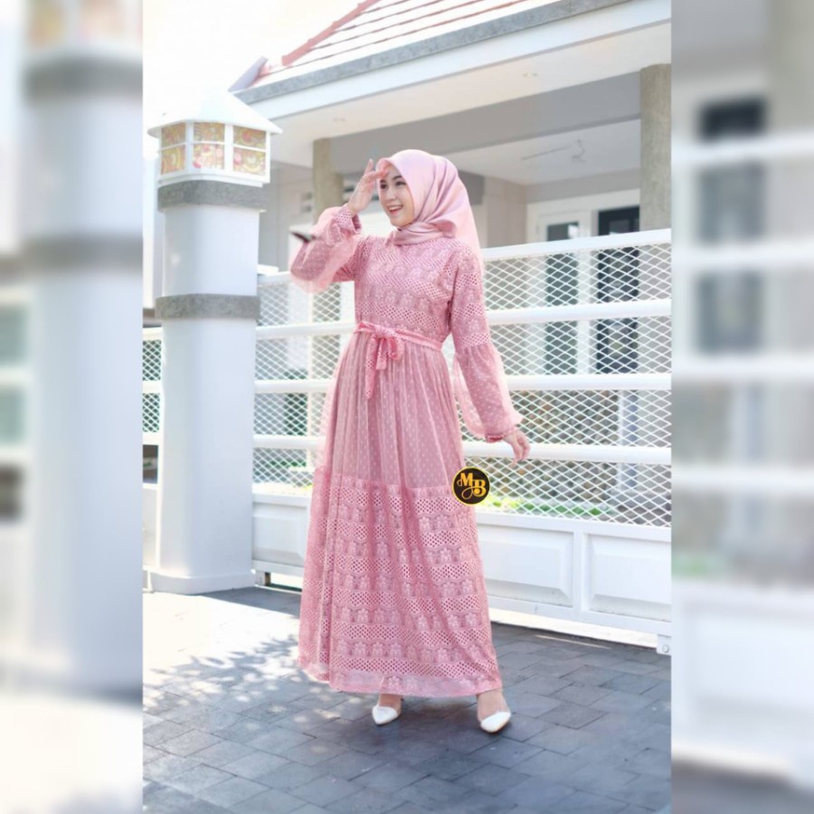 Natasha Dress Gamis Tile Dot Baju Lebaran Wanita Maxy Dress Muslimah / Gamis Wanita / Gamis kondanga