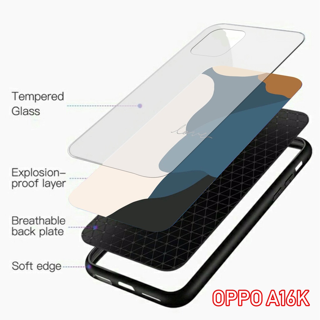 Softcase Glass Kaca [K30] OPPO A16K Terbaru Casing Handphone-Pelindung Handphone