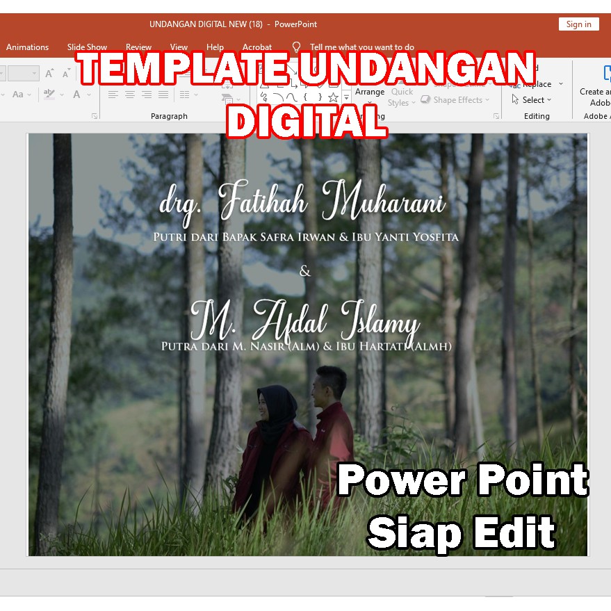 100+  TEMPLATE UNDANGAN DIGITAL - WEDDING TEMPLATE POWER POINT - SIAP EDIT + TUTORIAL LENGKAP