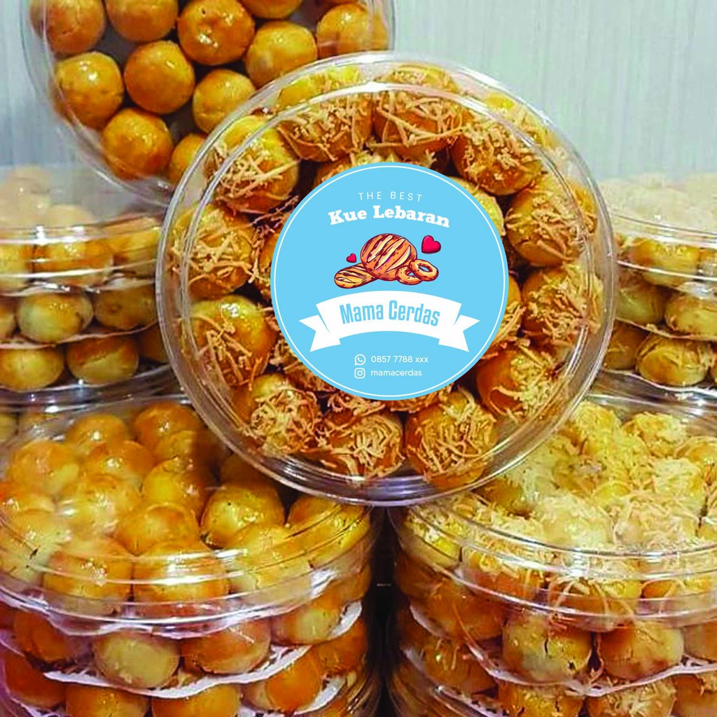 

Label Stiker Toples Kue Bahan chromo Bentuk bulat sudah di cutting Harga Murah Custom