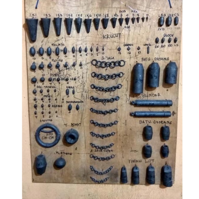 Timah pancingan & rante jala