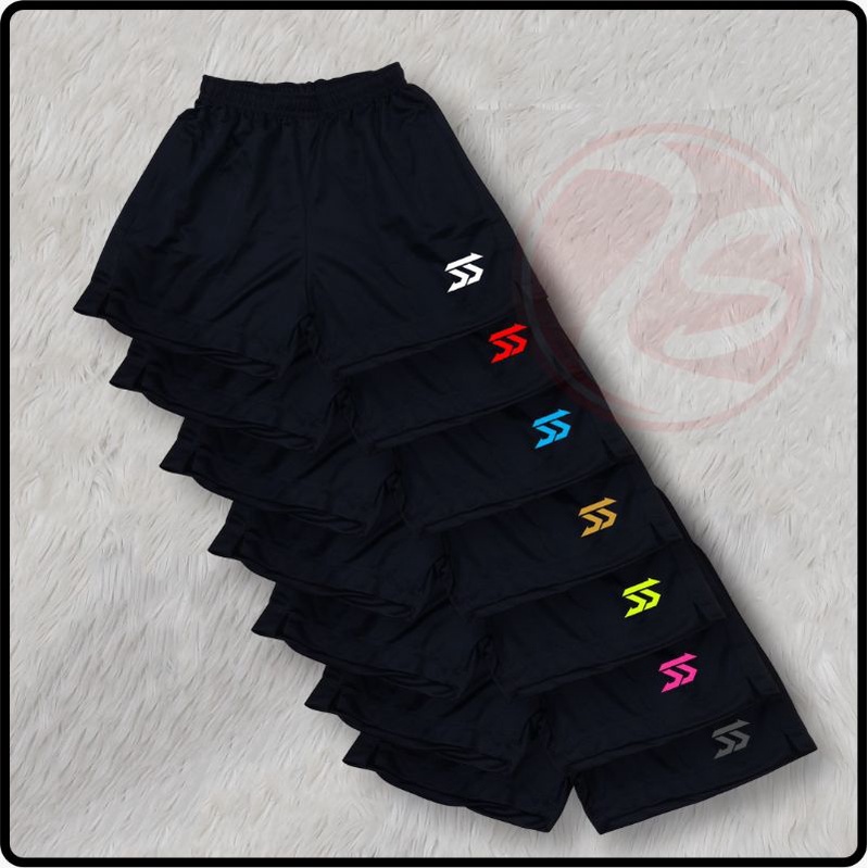 Celana cowok logo ss celana pendek voli pria wanita celana polos murah training pendek hitam polos k