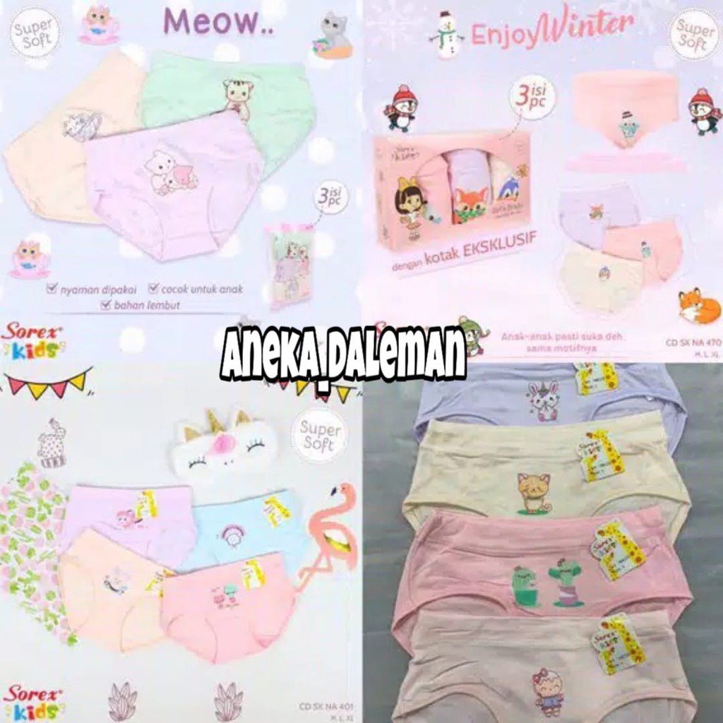 CD CELANA DALAM SOREX KIDS NA401 SEGITIGA ANAK CEWEK PEREMPUAN