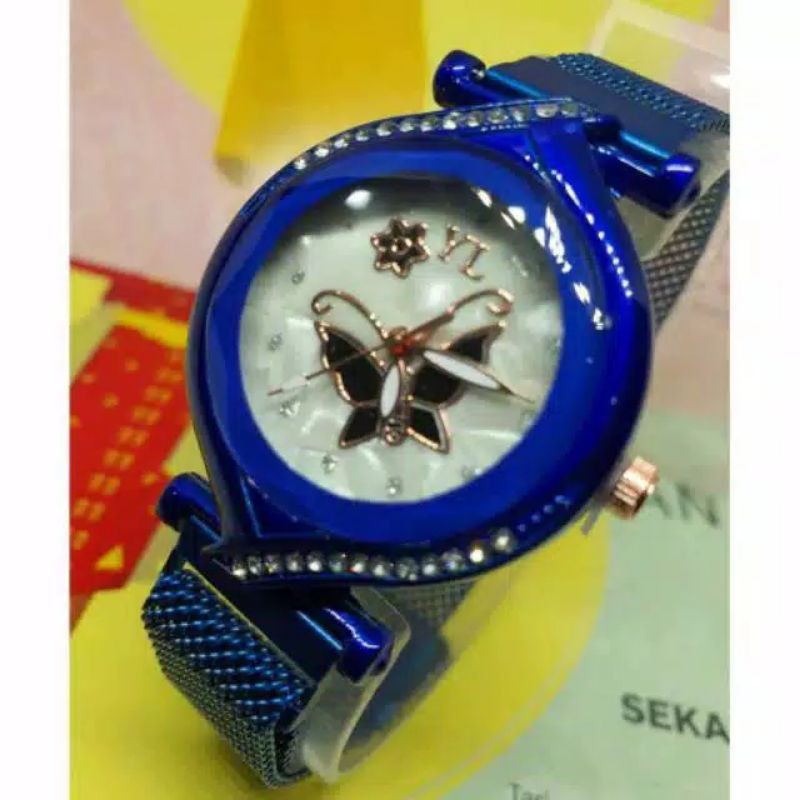 Jam Tangan Wanita Kupu&quot; oval Magnet New (Dikirim Dari Jakarta)