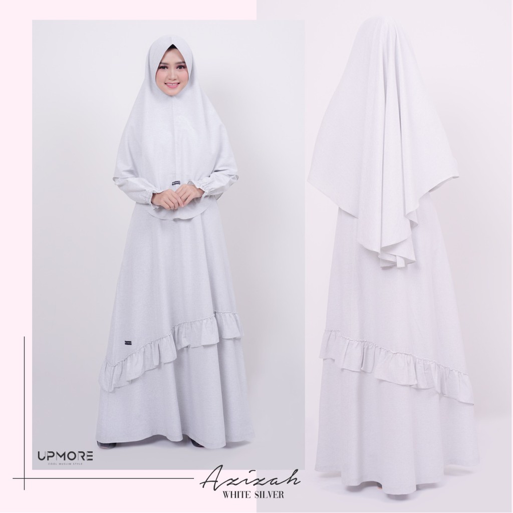 GAMIS PUTIH AZIZAH SILVER WHITE UM 001
