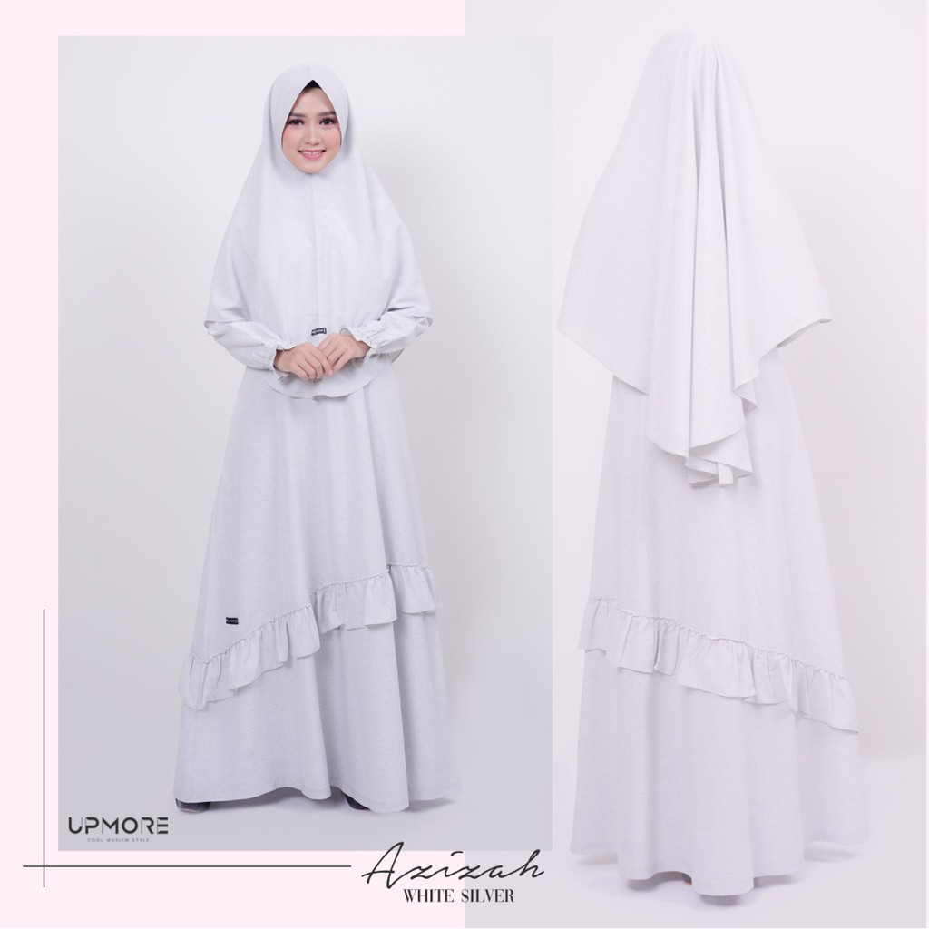 GAMIS PUTIH AZIZAH SILVER WHITE UM 001