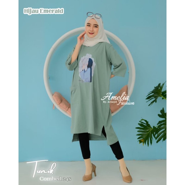 TUNIK COMBED OVER SIZE ORI AMELIA FASHION OOTD DEWASA TERBARU MODERN KEKINIAN