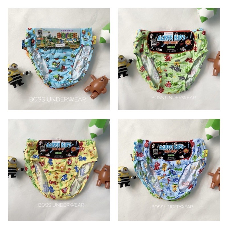 [3PCS] CD Anak Cowo, CD Anak Laki-laki Motif AGREE, CD Anak putih, kids underwear, celana dalam katu
