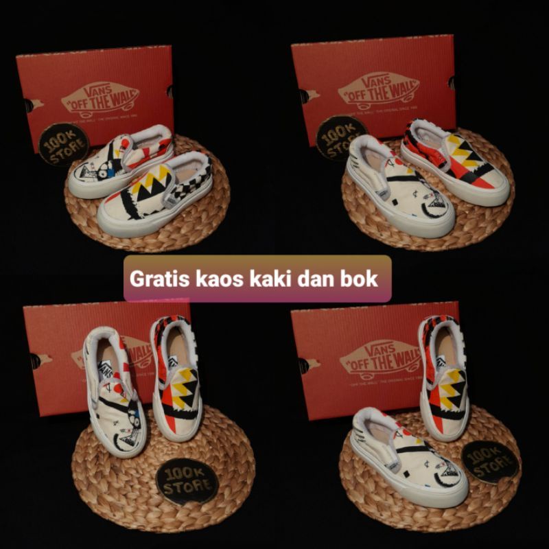 sepatu anak sepatu bayi slip-on vns moma size 16-35 include bok harga grosir