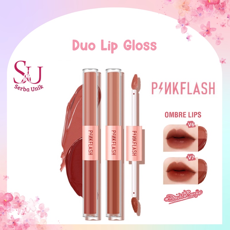 Pinkflash Duo Lip Gloss Double Sense 2 In 1  Dual Ended Lipstick Ombrelips Matte