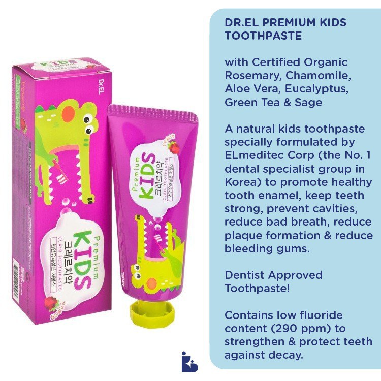 Dr.EL Premium Toothpaste (MADE IN KOREA)/ PASTA GIGI ANAK/BAYI / dr el toothpaste