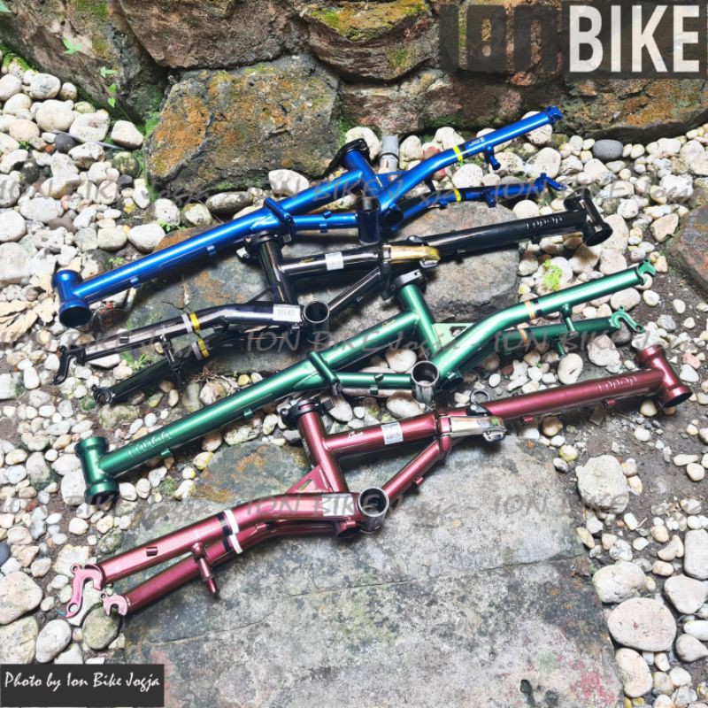 frame fnhon gust 16 with handlepost original frame sepeda lipat vbrake chromoly murah set