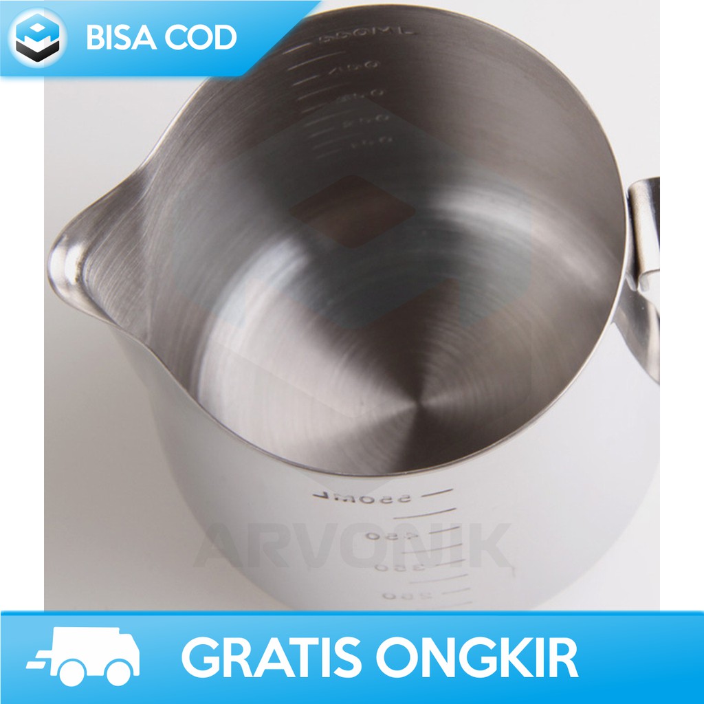 MILK JUG GELAS PITCHER KOPI ESPRESSO LATTE ART STAINLESS STEEL 350ML - ORIGINAL ONETWOCUPS ZM0078