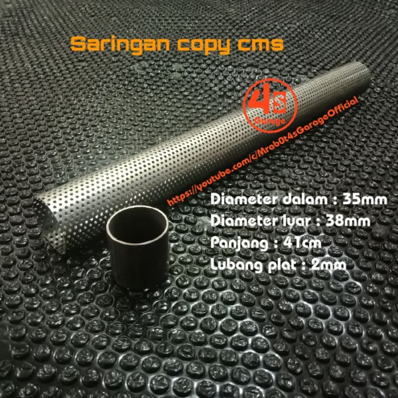 Pipa Saringan Knalpot Copy CMS GEN 1 Inlet 35mm Peredam Suara Kenalpot Racing Bobokan Adem Bass Gerung Copy CMS9