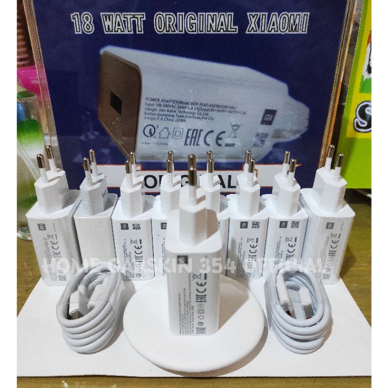 Adaptor Charger Original Xiaomi 18w + Kabel Type C Original