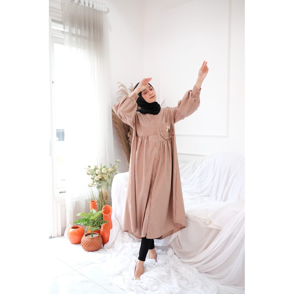 ALFAZZA / Nadira tunic/ ATASAN WANITA LILAC /FASHION MUSLIM / BUSUI / Cotton madinah PREMIUM/BIGSIZE