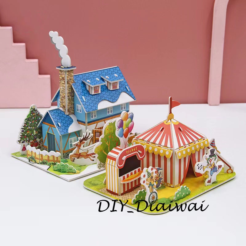 Puzzle 3D DIY bahan foam &amp; paper RESIDENCE RIVIERA mainan puzzle edukasi anak