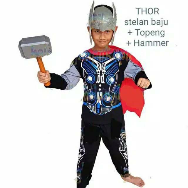 Kostum setelan baju anak superhero thor palu avenger gratis palu dan topeng terbaru terlaris UNTUK USIA 2-10 TAHUN BISA COD DAN GRATIS ONGKIR