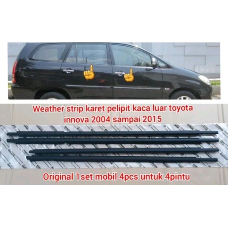 WEATHER STRIP KARET PELIPIT KACA LUAR TOYOTA INNOVA ORIGINAL