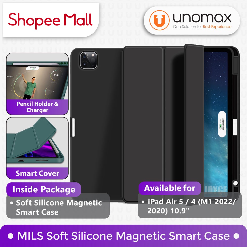 Case iPad Air 5 / 4 (M1 2022/2020) 10.9" / iPad Pro 11" (2018) Mils Soft Silicone Trifold Smart Cove