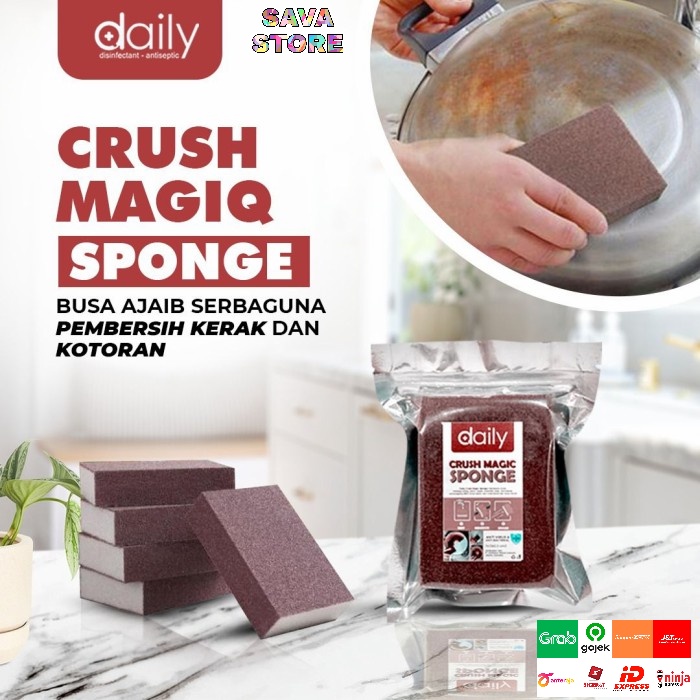 DAILY CRUSH MAGIC SPONGE AMPUH HILANGKAN KERAK - SPONS PEMBERSIH KERAK PANCI