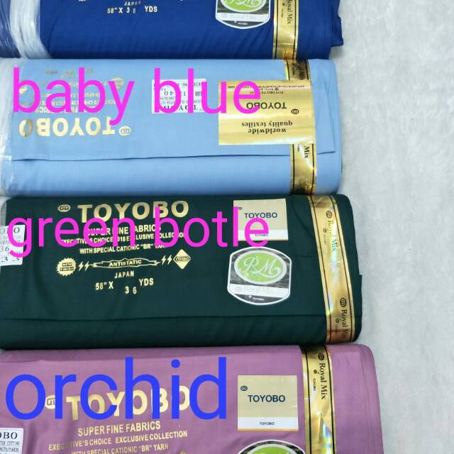 kain toyobo hijau botol 2m,wolycrep hitam 5m maroon 5m