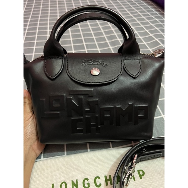 Longchamp mini cuir black preloved VGC