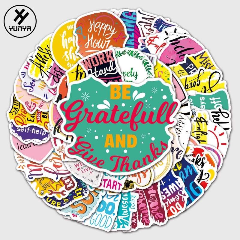 Zhang inspirational Bahasa Inggris series grafiti stiker laptop motor mobil kulkas gitar dekoratif s