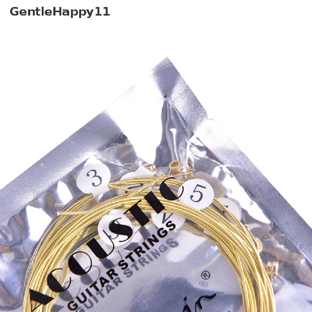 Gentlehappy 6pcs/set Senar Gitar Akustik Universal Bahan Kuningan Hexagonal Steel Core Strings Untuk