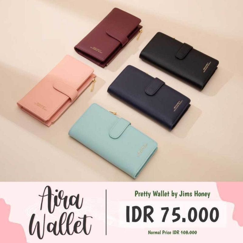 PROMO JH AIRA WALLET DOMPET WANITA MURAH CANTIK SIMPLE MINIMALIS RESLETING KADO CEWEK UNIK SPECIAL