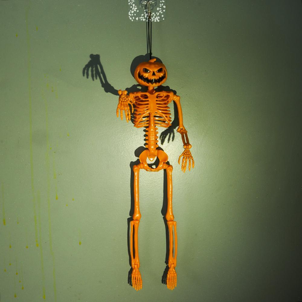 Solighter Halloween Kerangka Manusia Gantungan Kunci Dekorasi Rumah Hantu Properti Fotografi Model Tulang