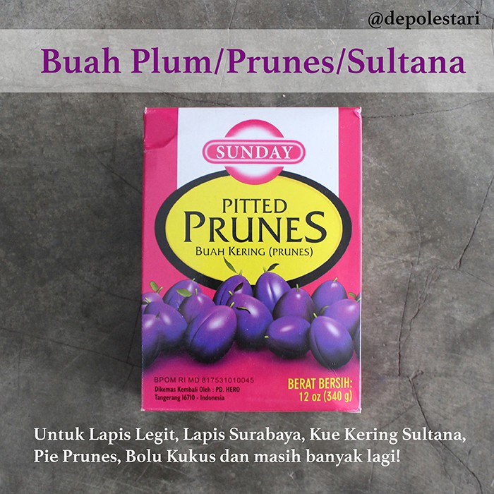 

Sunday Pitted Prunes Buah Plum 310 gram