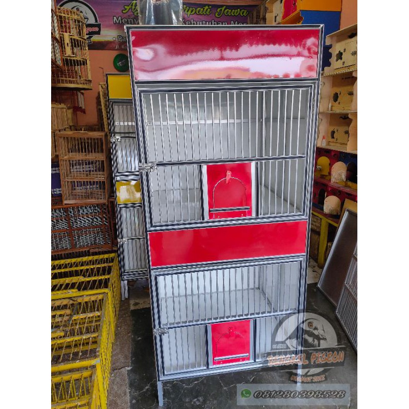 kandang macan lipat khurus burung merpati tingkat 2 kotak bahan alumunium kokoh triplek melamin